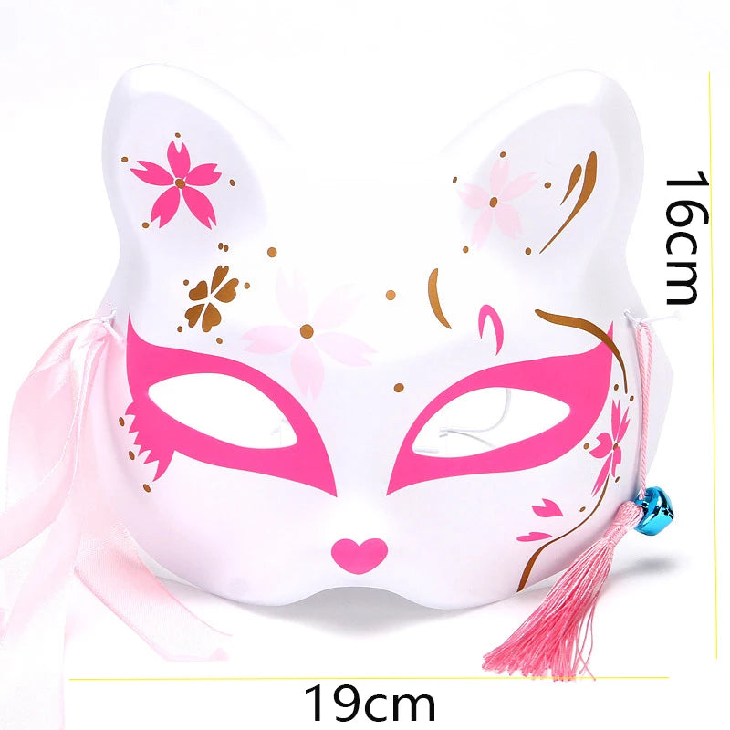 Anime Fox Half Face Cosplay Mask Demon Slayer Party Props