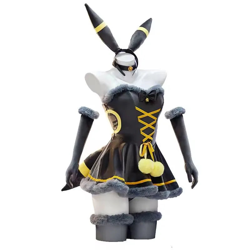 Eeveelution Cosplay Costume Set – Vaporeon, Umbreon & Sylveon Style Dress for Halloween & Parties