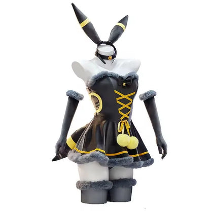 Eeveelution Cosplay Costume Set – Vaporeon, Umbreon & Sylveon Style Dress for Halloween & Parties