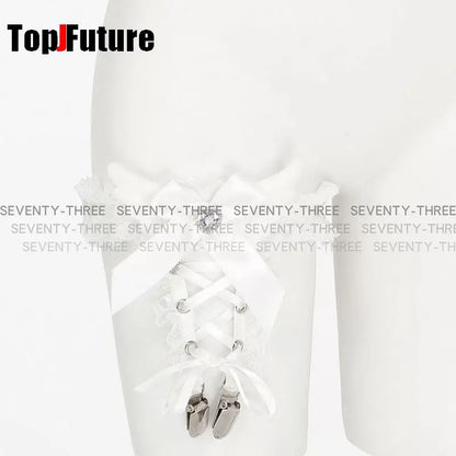 Y2K Lace Wing Ribbon Leg Ring Gothic Punk Lolita Suspender Garter Thigh Belt