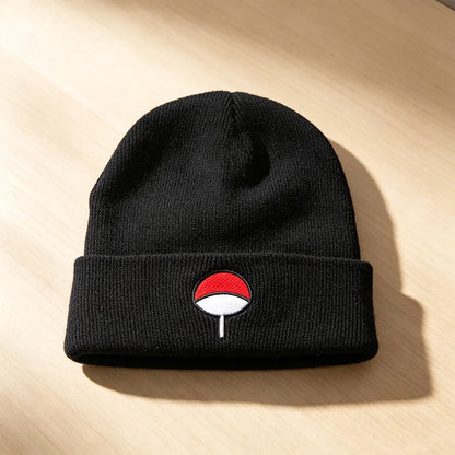 Akatsuki Red Cloud Knitted Beanie - Unisex Anime Ninja Cosplay Winter Hat
