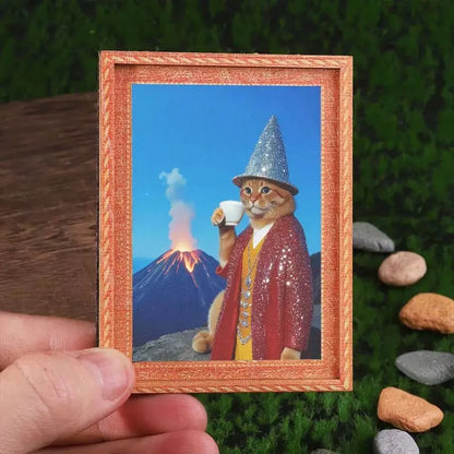 Mini Creation of Adam Cat Fridge Magnet - Vintage Framed Art Refrigerator Magnet