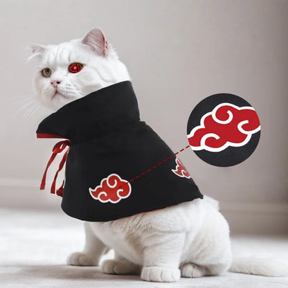 Akatsuki Red Cloud Cat Cloak - Anime Cosplay Costume for Cats & Small Dogs