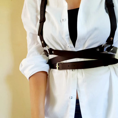 Women's Harness Style Corset Belt - Goth Punk Suspender Waist Belt Accessory