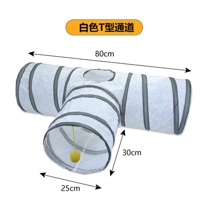 Foldable Cat Tunnel Tube – Interactive Play Tunnel Toy for Kittens, Puppies & Rabbits