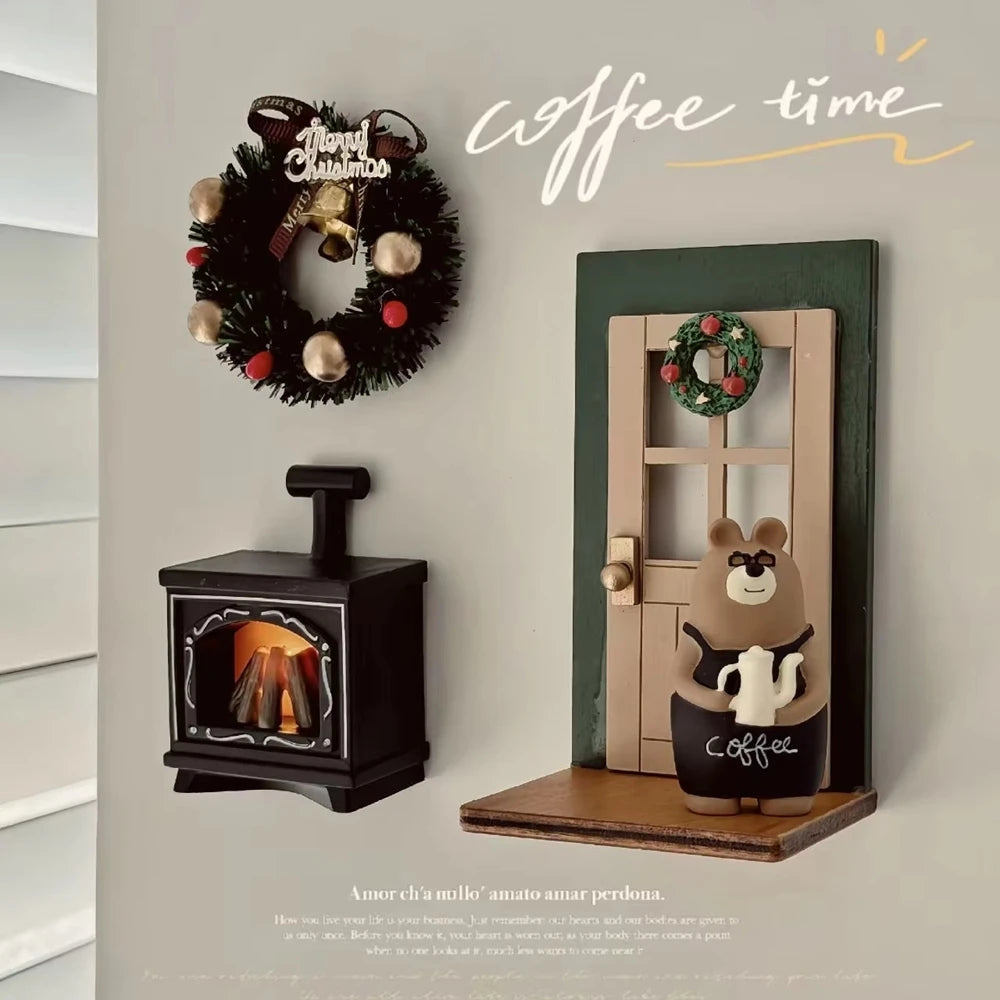 Mini Cat Fireplace LED Night Light Fridge Magnet – Cozy Kitchen & Bedroom Decor