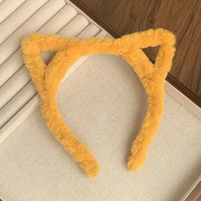 Plush Cat Ear Headband for Women & Girls – Kawaii Soft Cat Ears Hair Band, Cute Cosplay Hair Accessory