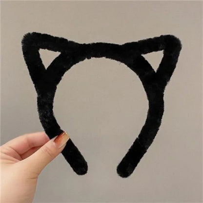 Plush Cat Ear Headband for Women & Girls – Kawaii Soft Cat Ears Hair Band, Cute Cosplay Hair Accessory