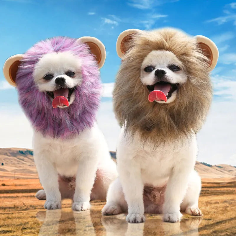 Cute Lion Mane Cat Dog Hat – Halloween Pet Costume Cap with Ears