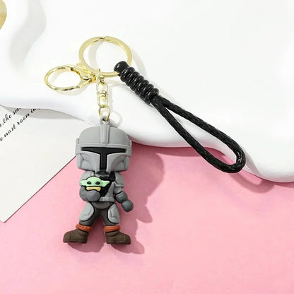 Anime Style Silicone Figure Keychain - Soft Rubber Cartoon Key Ring Charm