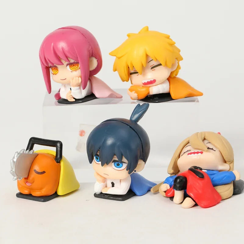 Chainsaw Man Power Figure Set, Cute Anime Figurines with Aki, Denji and Makima