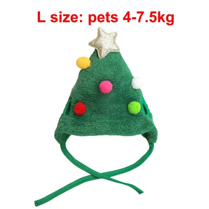 Christmas Pet Costume Santa Elk Hat Bandana Bib Scarf Set for Dogs and Cats