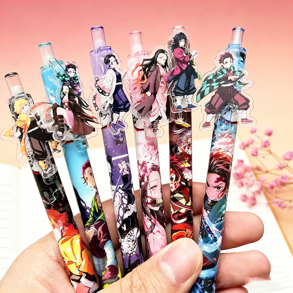 Demon Slayer Anime Gel Pen Set – 6-Piece Character Pens