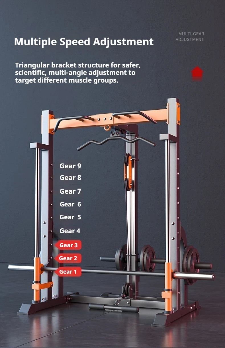 High Strength Smith Machine  Fitness Equipment Comprehensive Training Bench Rack Squat Horizontal Push Frame Gantry
