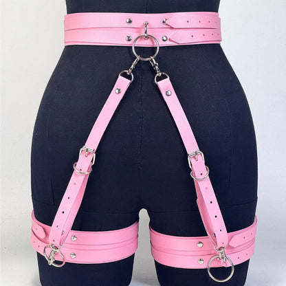 Women's PU Leather Harness Belt - Gothic Punk Adjustable Decorative Leg Belt