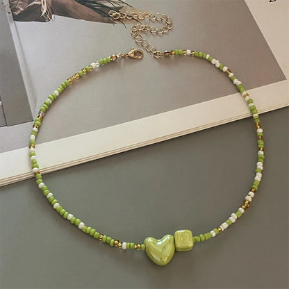Cute Geometric Seed Bead Choker Necklace - Trendy Gift for Women