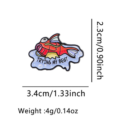 Cute Red Fish Enamel Pin – Cartoon Anime Lapel Pin Brooch for Backpacks, Jackets and Hats