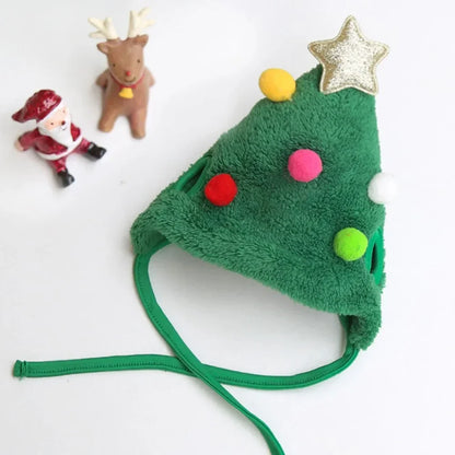 Christmas Pet Costume Santa Elk Hat Bandana Bib Scarf Set for Dogs and Cats