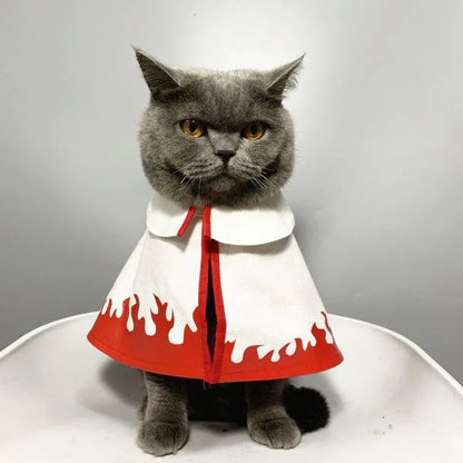 Anime Ninja Cloak Pet Costume – Akatsuki Cosplay Hoodie for Cats and Small Dogs