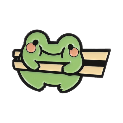Funny Frog Meme Enamel Pin – Cute Cartoon Muscle Frog Brooch for Backpacks, Jackets & Lapels