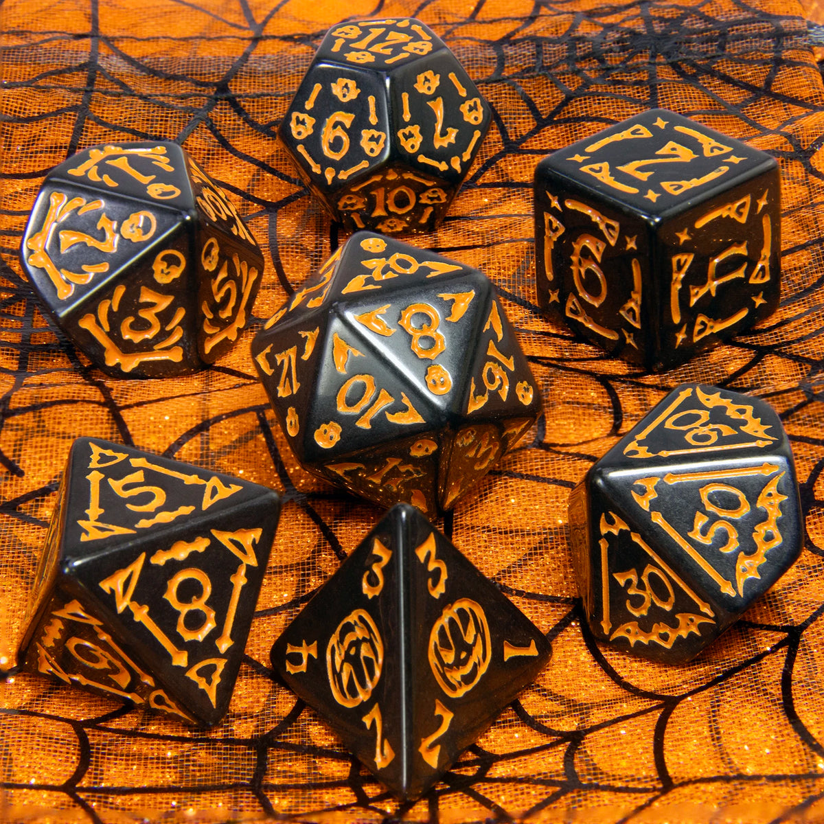 Halloween DND Dice Set 7-Piece Polyhedral RPG Dice D4-D20
