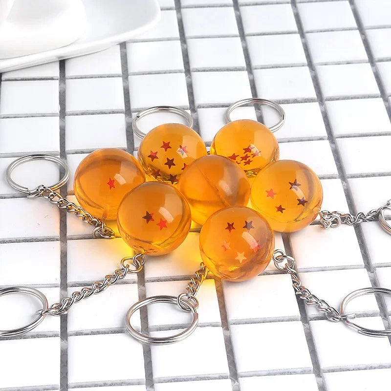 Dragon Ball Z Dragon Balls Keychain Charms – 1-7 Star Crystal Orb Pendants for Anime Fans