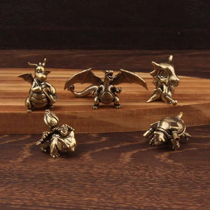 Pokemon Brass Figurine Collection - Charizard, Blastoise, Bulbasaur and Dragonite Metal Desk Statue