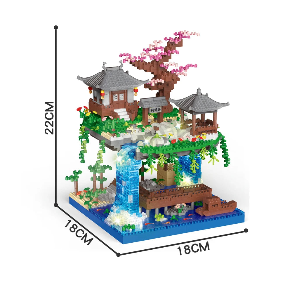Taohuatan Peach Blossom Lake Micro Brick Building Set with LED Light
