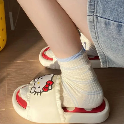 Hello Kitty Slippers - Cute Thick Sole Non-Slip Sanrio House Slippers