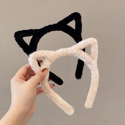 Plush Cat Ear Headband for Women & Girls – Kawaii Soft Cat Ears Hair Band, Cute Cosplay Hair Accessory
