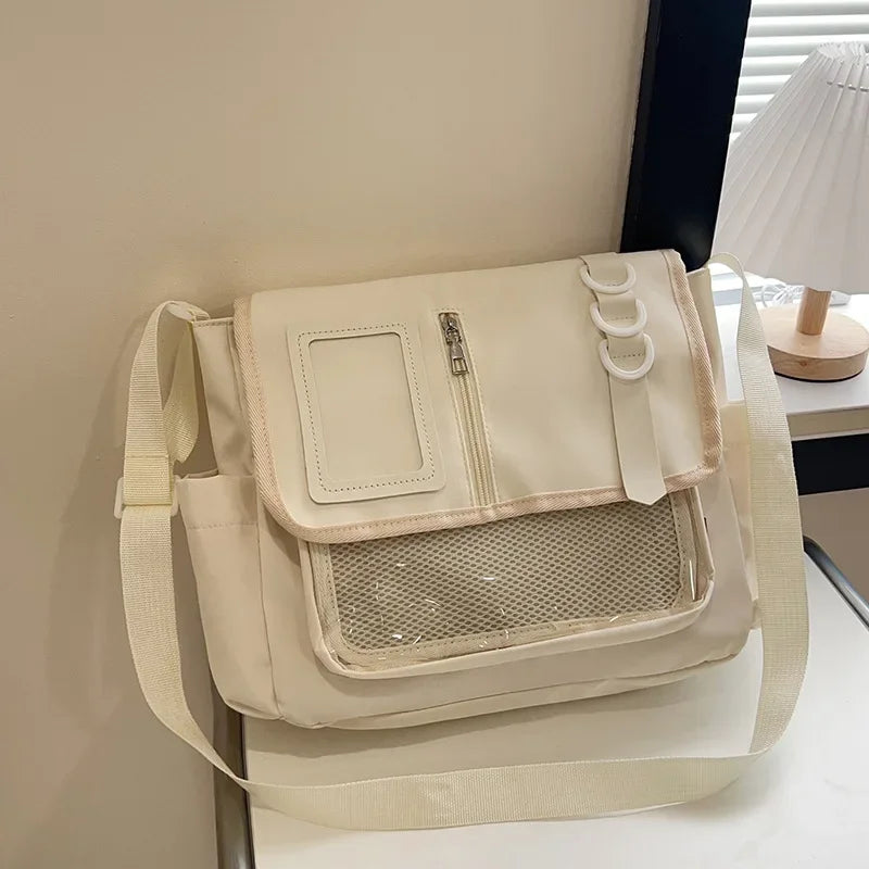Y2K Transparent School Itabag – Japanese Harajuku Crossbody Shoulder Bag for Girls