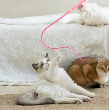 Interactive Cat Teaser Wand – Retractable Feather Toy for Indoor Cats & Kittens
