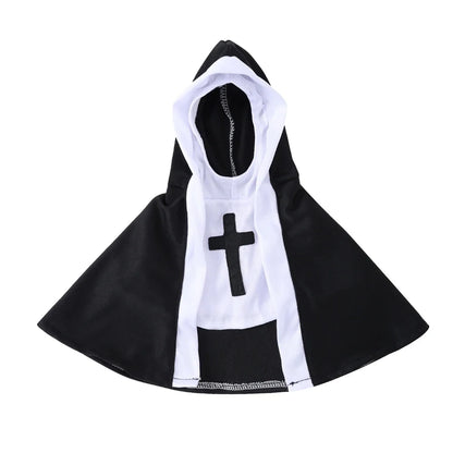Funny Halloween Pet Costume - Nun Cosplay Dress-Up Outfit for Small and Medium Cats and Dogs