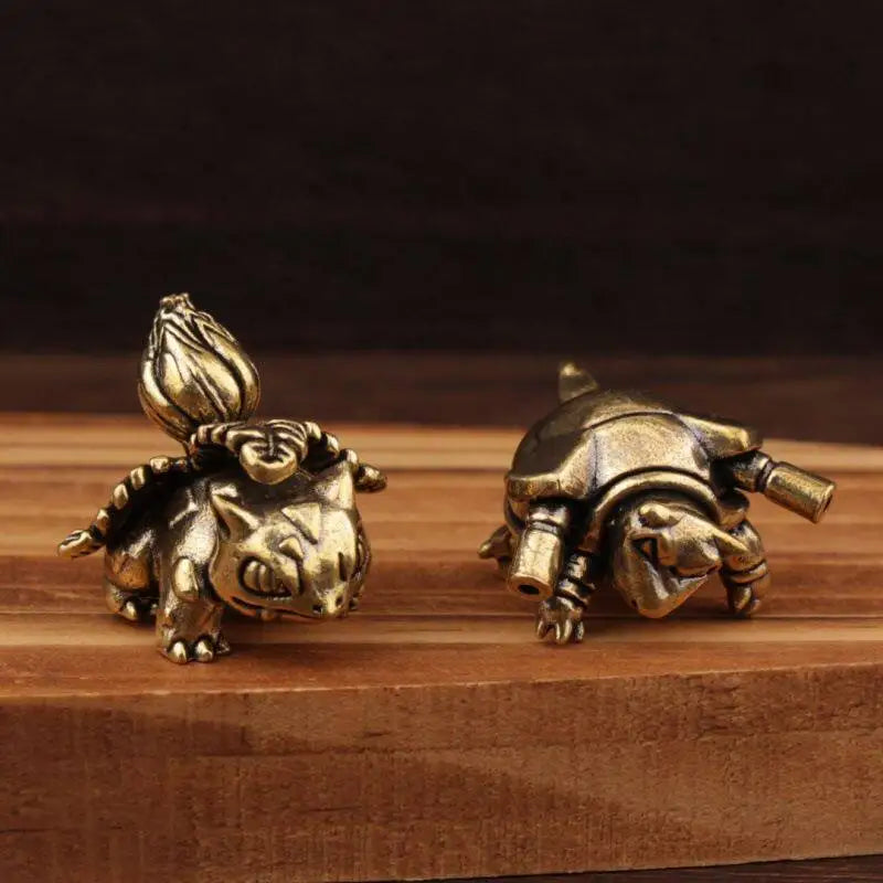 Pokemon Brass Figurine Collection - Charizard, Blastoise, Bulbasaur and Dragonite Metal Desk Statue