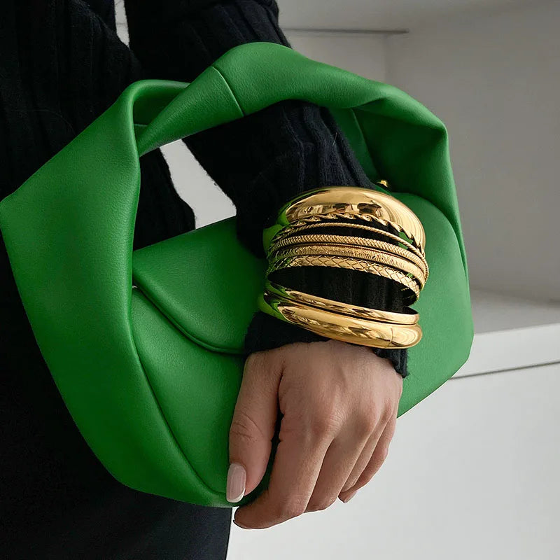 Vintage Punk Twist Texture Bangle Bracelet Set – Gold and Silver Tone Stackable Statement Cuffs