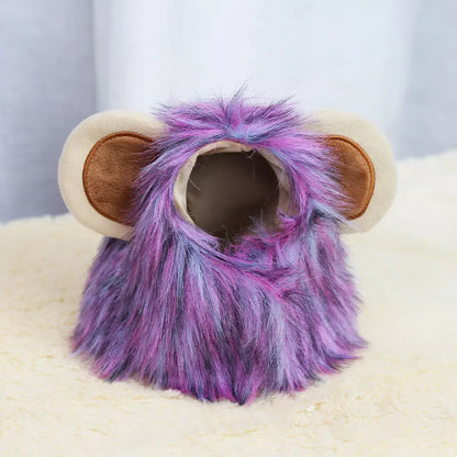 Cute Lion Mane Cat Dog Hat – Halloween Pet Costume Cap with Ears