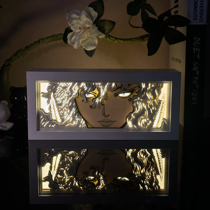 Anime Character 3D Paper Carved Light Box Lamp - LED Night Light Desk Decor