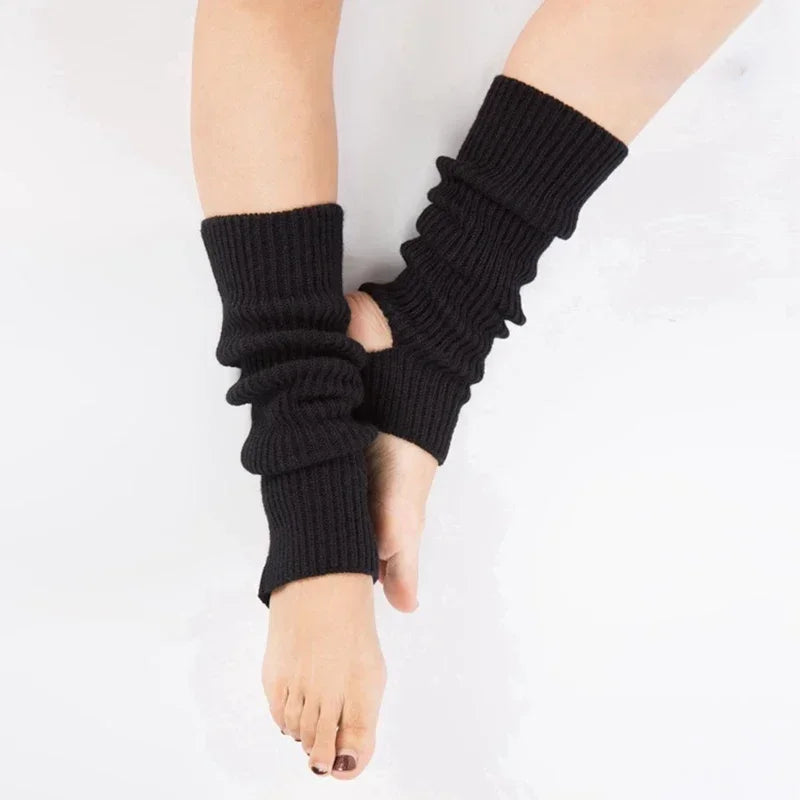 Y2K Knitted Wool Leg Warmers – Slouchy Winter Boot Socks for Women