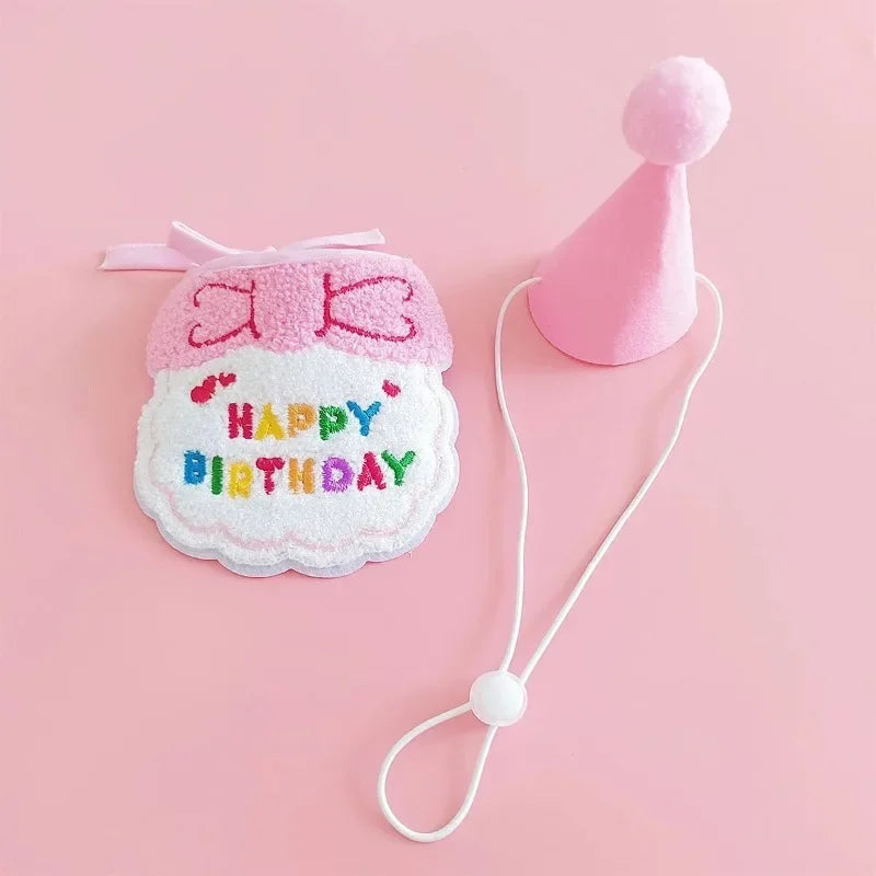 Pet Birthday Hat & Bandana Set – Cute Party Outfit for Dogs, Cats & Puppies