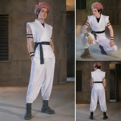 Jujutsu Kaisen Sukuna Cosplay Costume Set – Anime Kimono Outfit with Tattoo Stickers