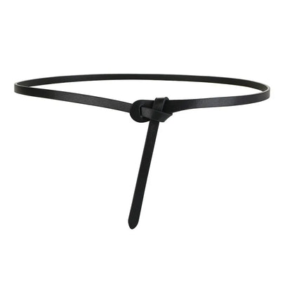 Genuine Cowhide Leather Knotted Belt for Women – Soft Gothic Retro Corset Girdle for Dresses