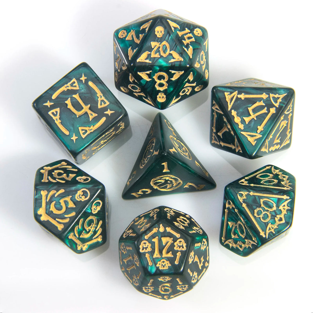 Halloween DND Dice Set 7-Piece Polyhedral RPG Dice D4-D20