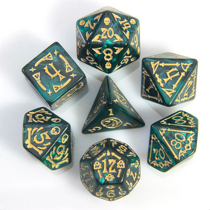 Halloween DND Dice Set 7-Piece Polyhedral RPG Dice D4-D20