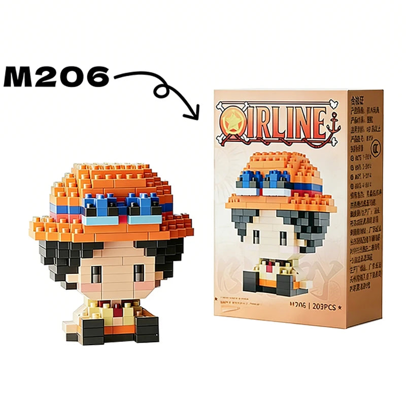 One Piece Sun God Nika Luffy Micro Building Block Figure – Mini Brick Anime Model Kit