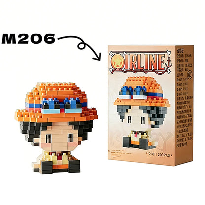 One Piece Sun God Nika Luffy Micro Building Block Figure – Mini Brick Anime Model Kit