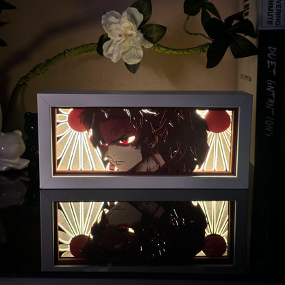 Anime Character 3D Paper Carved Light Box Lamp - LED Night Light Desk Decor