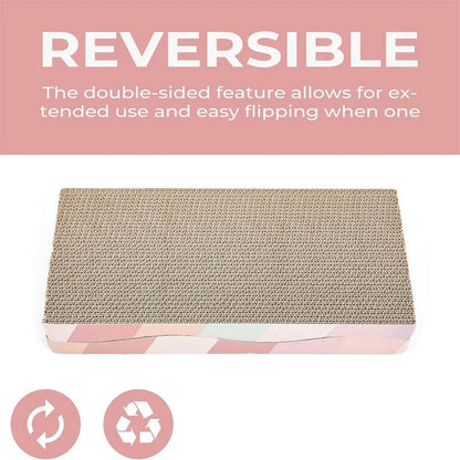 Corrugated Cat Scratcher Lounge – Reversible Cardboard Scratching Pad & Bed for Indoor Cats