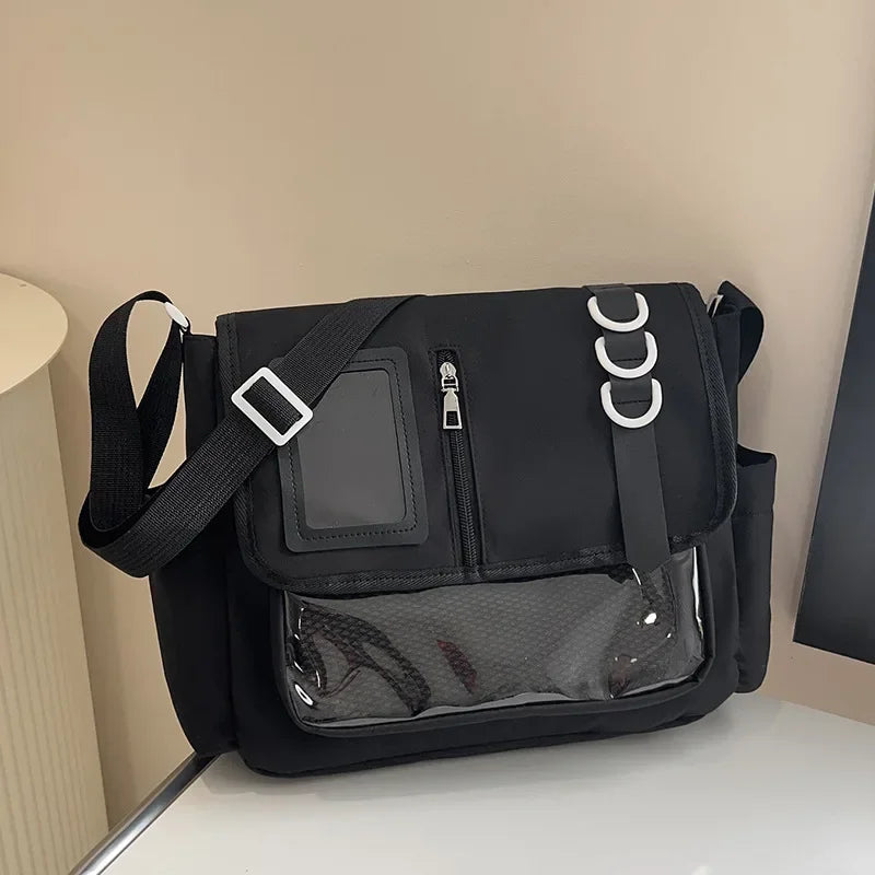 Y2K Transparent School Itabag – Japanese Harajuku Crossbody Shoulder Bag for Girls