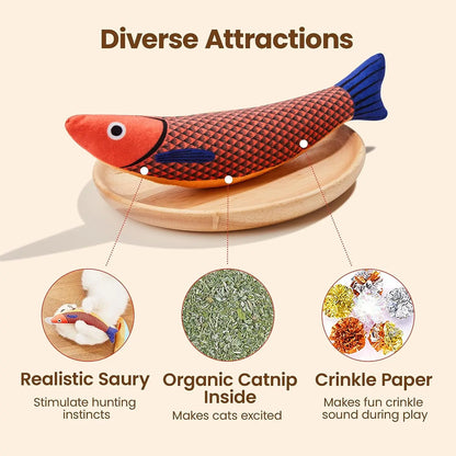 Fish Shape Catnip Cat Toy Plush Teeth Grinding Interactive Kitten Chew Toy