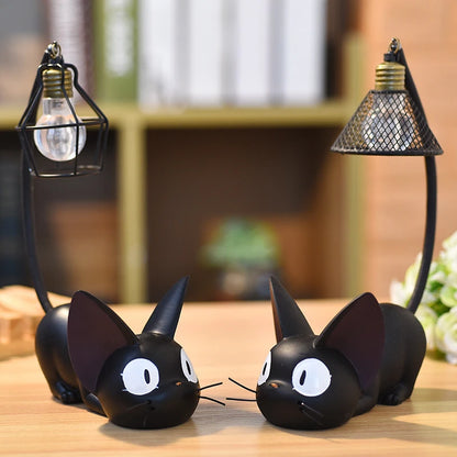 Black Cat Night Light – Resin Desktop Table Lamp Cartoon Cat Figurine Home Decor
